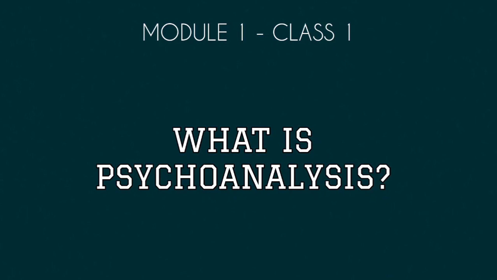 Module 1: Class 1